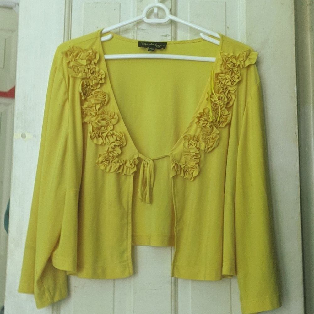 Yellow Cropped Cardigan